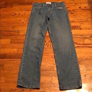 Levi’s Stretch mid rise straight leg.